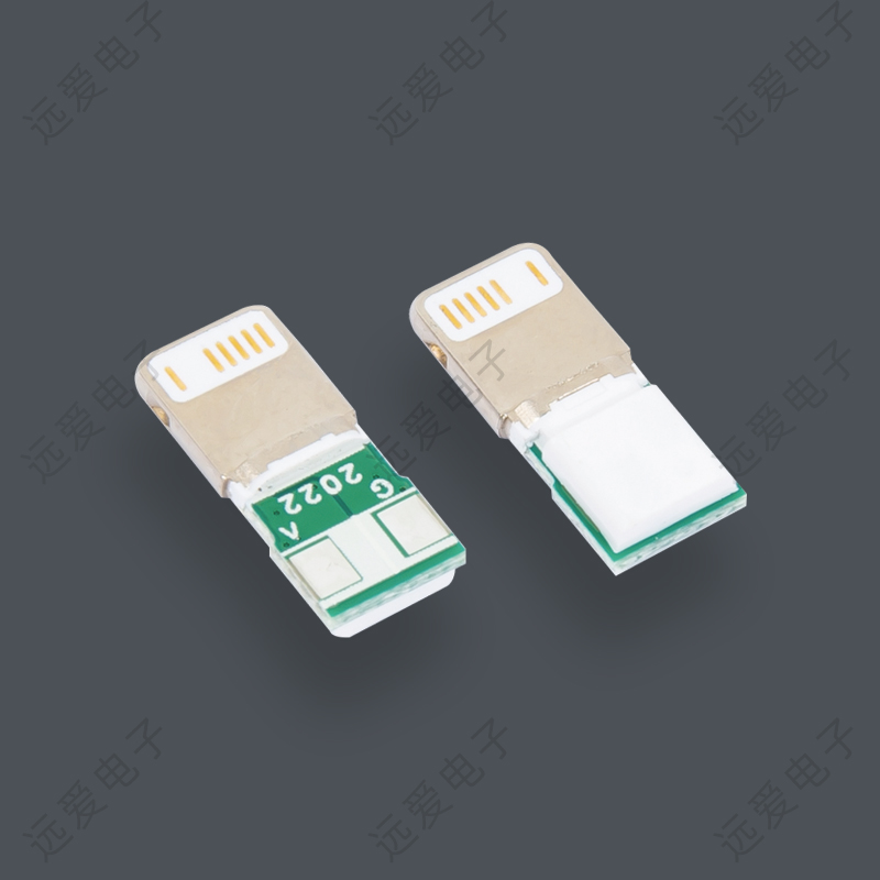 缺P(pán)IN式8P六顆料兩芯數(shù)據(jù)線插頭