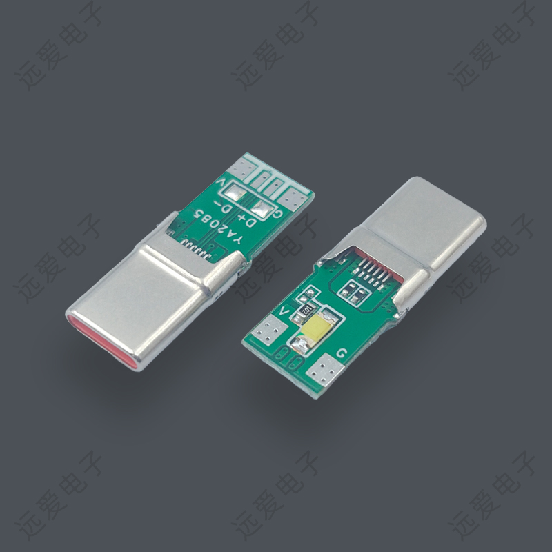USB-C16P四芯帶大LED燈連接器